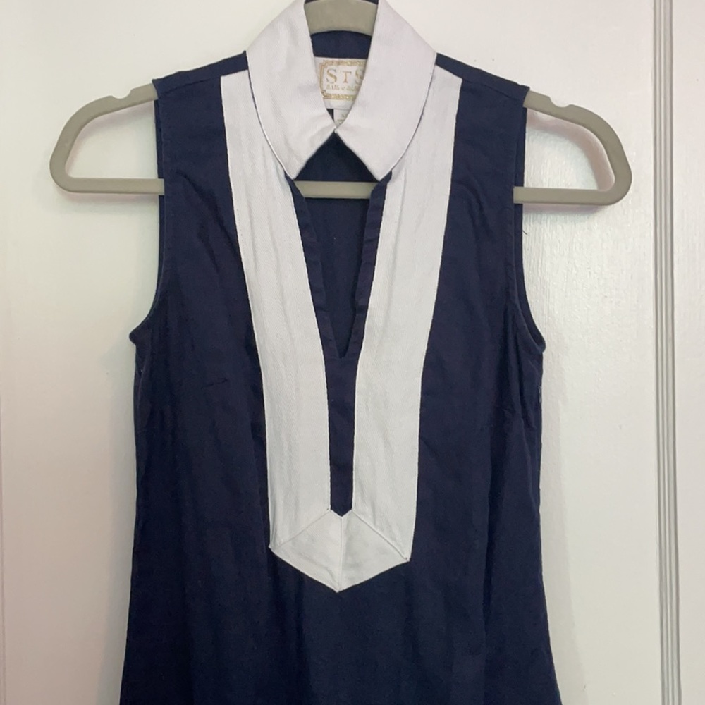 SAIL TO SABLE Easter Classic XS Navy White Tunic Dress